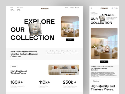 Furniture_Furnish eCommerce Website & Responsive design ecommerce ecommerce website furnish furniture furniture homepage furniture landingpage furniture website home home decor interior mobile responsive mobileapp responsive shopify shopifyshop shopifystore uidesign web application webapp