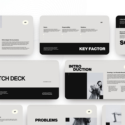 Monochrome Pitch Deck Presentation Design ppt design