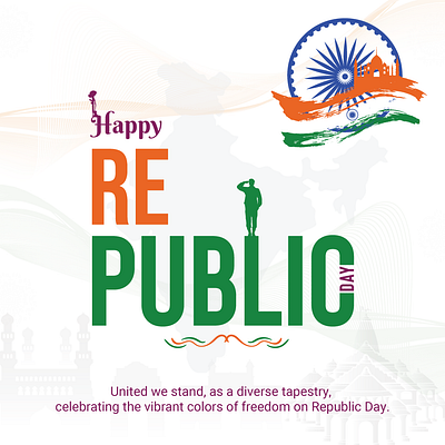 Happy Republic Day Post app design graphic design illustration logo typography