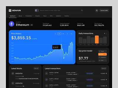 XCHAIN – Cutting-Edge Blockchain Explorer analytics blockchain crypto dashboard ui user experience ux uxui web3