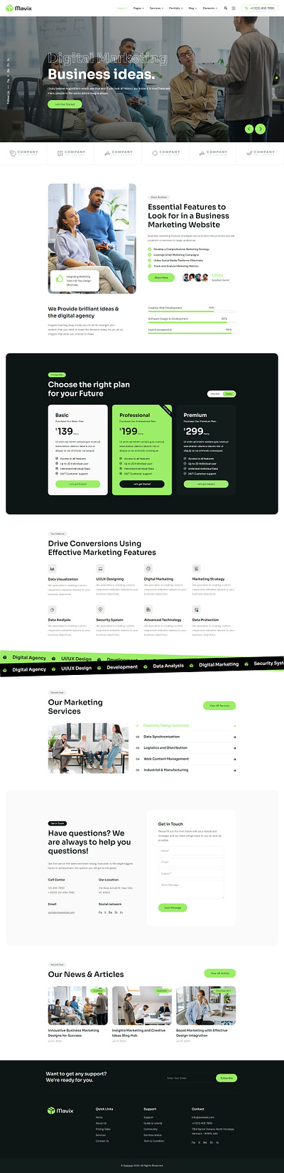 Mavix - Business Marketing Elementor WordPress Theme agency analytics branding business consulting corporate creative digital elementor finance financial services investment marketing page builder startup