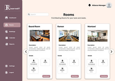 ReservedIT - Meeting Room Booking Management System aesthetic app booking design developement developer figma illustration inter meeting room pastel rooms software system ui uiux ux