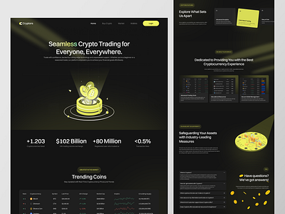 Cryptors - Crypto Landing Page crypto cryptocurrency darkmode design landing page saas ui ui design web3 website