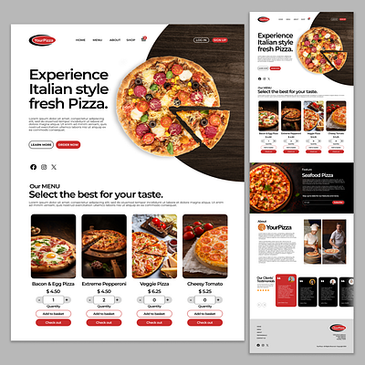 Pizza Web design Sample design graphic design ui webdesign