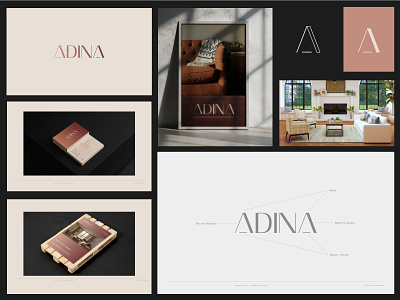 ADINA - Luxury Brand Identity brand branding design graphic design home identity illustration interior logo logo design luxury luxury design minimal modren real estate