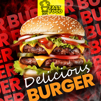 Burger Post Design ads burger post creative food post graphic design post post design social media