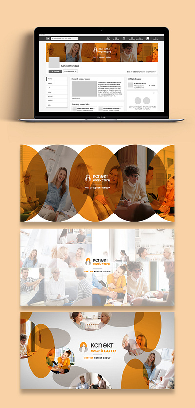 Konekt Workcare Linkedin Cover Design banner branding company corporate cover creative design digital graphic graphic design illustration layout linkedin marketing media online post professional social