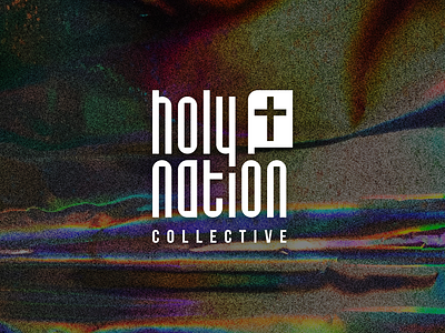 Holy Nation Collective - Logo concept + Structure branding christian crucifix custom lettering flag gmo graphic design logo rainbow white