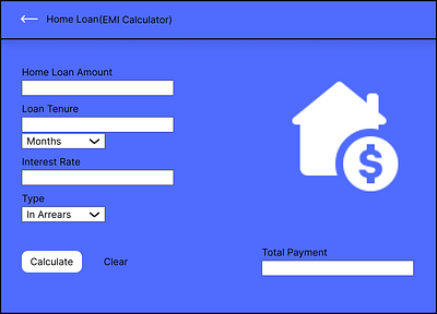 EMI calculator ui design