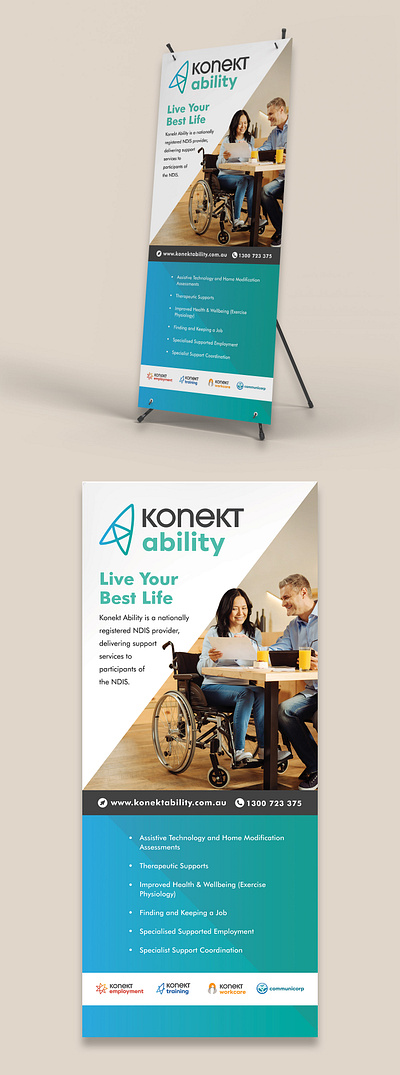 Konekt Ability XBanner Ads ads advertising australia banner branding company corporate creative design graphic graphic design illustration konekt layout logo print professional xbanner