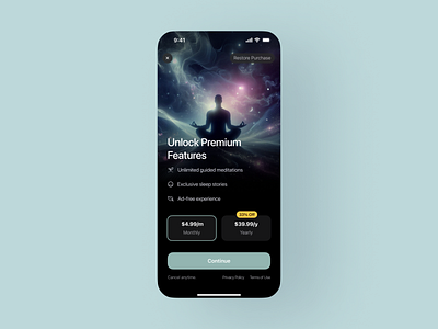 Subscription UI UX appdesign darktheme designinspiration graphic design mobileapp subscriptionui ui userinterface