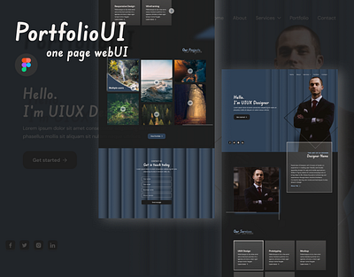 Designer Portfolio UI design figma onepage portfolio ui website