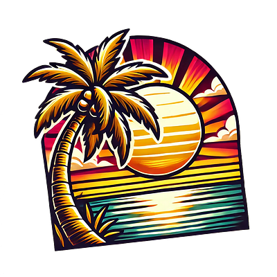 T-shirt sticker beach graphic design palm palm trees sticker summer summervibes t shirt tropical