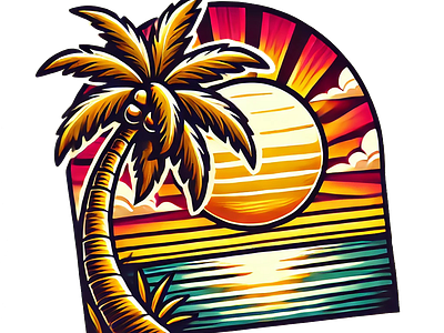 T-shirt sticker beach graphic design palm palm trees sticker summer summervibes t shirt tropical