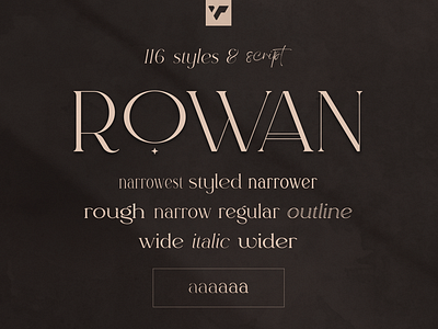 Rowan typeface - 116 styles & script. Free Font branding creative font free graphic design italic logo narrow script serif typeface typograpgy vintage wide