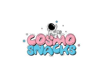 Cosmo Snacks 2d astronaut brand identity branding clean cosmo cosmo snacks design food graphic design illustration logo modern simple snacks space space walk