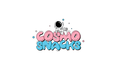 Cosmo Snacks 2d astronaut brand identity branding clean cosmo cosmo snacks design food graphic design illustration logo modern simple snacks space space walk