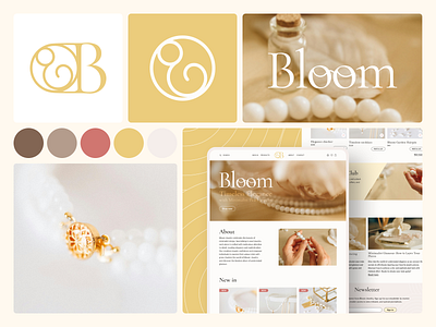 Bloom Jewelry Moodboard brand branding color palette elegant graphic design jewelry landing page logo moodboard shop ui website