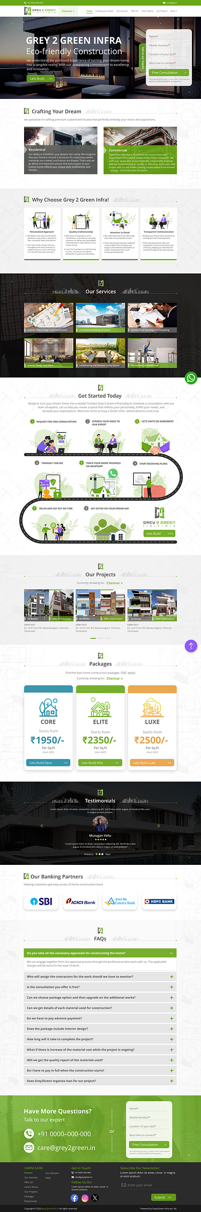 Infra Construction Landing Page | Website 2d art branding design graphic design illustration landingpage logo typography ui ux vector website