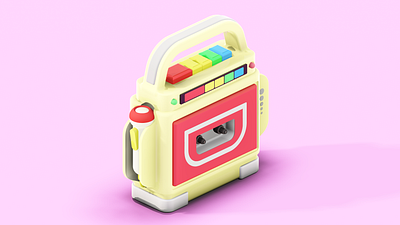 Kids Retro Tape Recorder 3d adobe colourful fun illustration kids learning music playful product design project neo retro