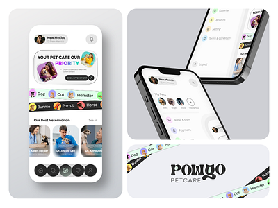 Pet Care App UI Design for Modern Animal Lovers animal animal care artificial intelligence healthcare mobile app design pet app pet care pet care app pet clinic pet health pet owners pets shop ui concept uiux uiux design vet app veterinary