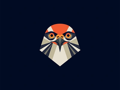 Geometric Falcon Logo animal bird branding design eagle emblem falcon geometric hawk icon identity illustration logo mark modern nature sports symbol symmetry vector