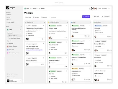 Aligno Task management App UI ui ui design uiux ux ux design