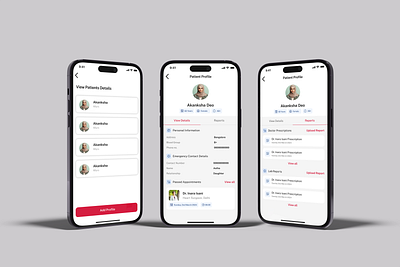 Patient Profile Management - Healthcare App UI app design elderly care healthcare medicak history patient profile records report management track health ui ui design