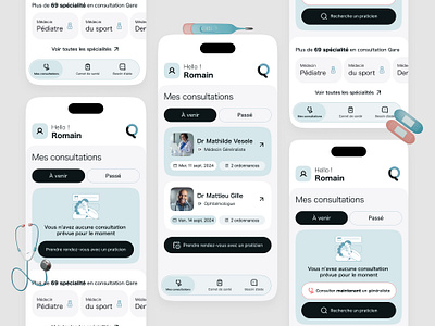 Healthcare Mobile App 🩺 healthcare medical medical health mobile product design qare teleconsultation ui ui ux