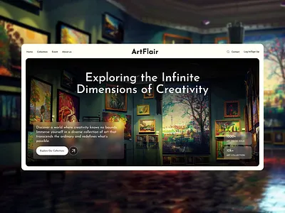 ArtFlair - Online art store website design animated animation art art animation art store art website design artwork figma figma design figma website design landingpage motion motion design online store ui design uiux web webdesign website