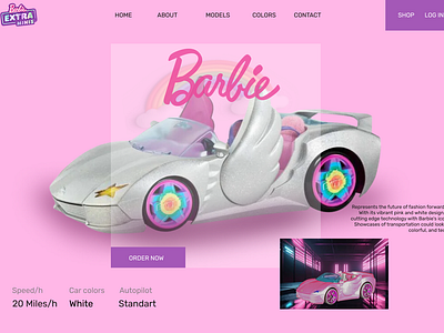 Barbie Extra Cars Landing Pages barbie cars graphic design luxurycar mattel motion graphics ui webdesigner webdeveloper website white