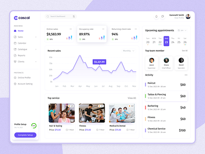 Saloon Service Management Dashboard beauty dashboard designer product salon management salon service service ui uiux uiux design web app