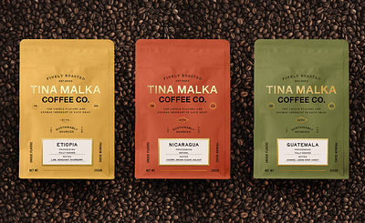 Tina Malka Coffee Brand branding design graphic design logo