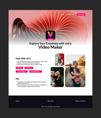 Video Maker Website Home Page Design design graphic design home page desgin video maker web website