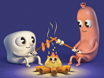 Getting cosy 3d cgi character design foreal illustration