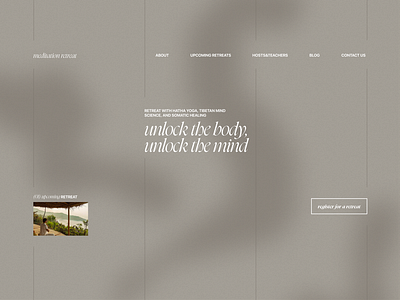 meditation retreat program concept beige concept landingpage meditation retreat webdesign website yoga