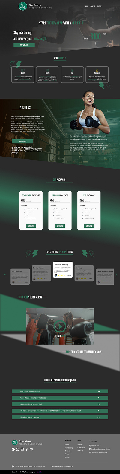 GYM Landing Page branding graphic design ui