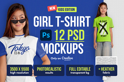 Asian Kids Girl T-Shirt 12 PSD Mockups apparel asian child children chinese clothing female free freebie girl japanese kids korean mock up mockup psd t shirt teenager tshirt mockup