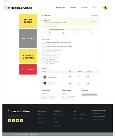 Customer Profile UI/UX branding graphic design ui