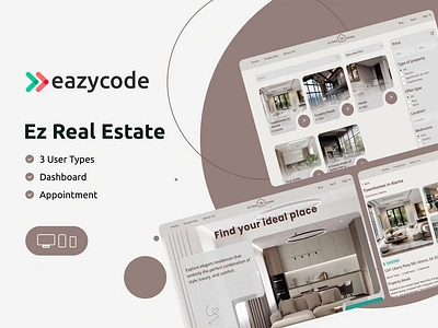 Ez Real Estate NoCode Web Template bubble.io eazycode nocode realestate ui web template