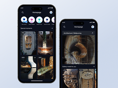 AI Generator Gallery UI Mobile App ai art ai design ai gallery ai generator ai ui design app design clean ui creative app creativedesign dark mode ui gallery app mobile app mobile interface mobile ui modern ui uiux userinterface visual design