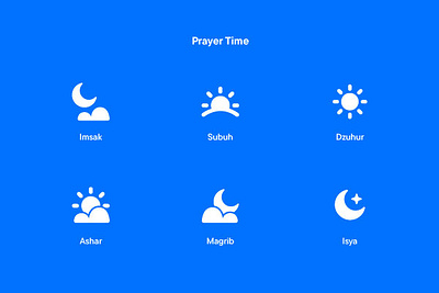 Prayer time icons graphic design icon illustration ui ux vector