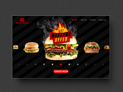 🍔 A Fun Burger World Design – Hot Weekend Offer 🔥 branding design landingpage ui uidesign uiux webdesign