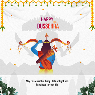 Happy Dussehra Post branding design typography ui ux vector