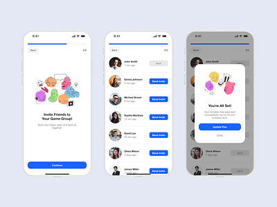 #DailyUI: Day 78 - Invitation app branding dailyui design friends game gameinvitation graphic design group illustration invitation logo mobile process progress bar team ui ux web