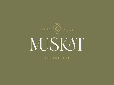 Muskat Restaurant food grape hospitality icon logo mark muskat restaurant symbol wine