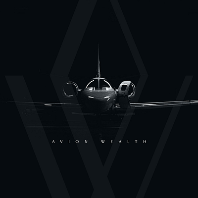 Avion Wealth avion black brand branding logo management minimal minimalistic plane rich wealth