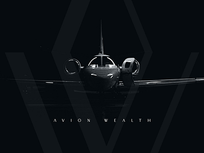 Avion Wealth avion black brand branding logo management minimal minimalistic plane rich wealth