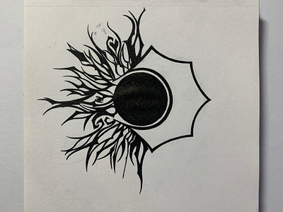Solar Eclipse 日蝕 black art branding design graffiti illustration line art logo point art tattoo ui
