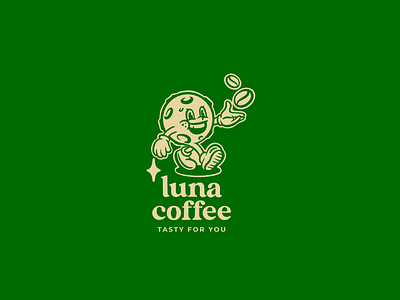 WIP Logo Luna Coffee Shop branding design graphic design illustration lettering logo typography vector